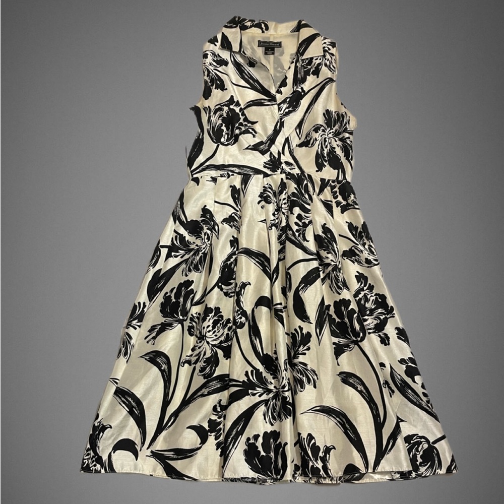 Jessica Howard Black and White Floral Dress size 8